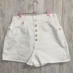 LOFT High Waist White Shorts